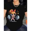 Girl's T-shirt with 3D Printed Pattern In a Loose and Casual Style