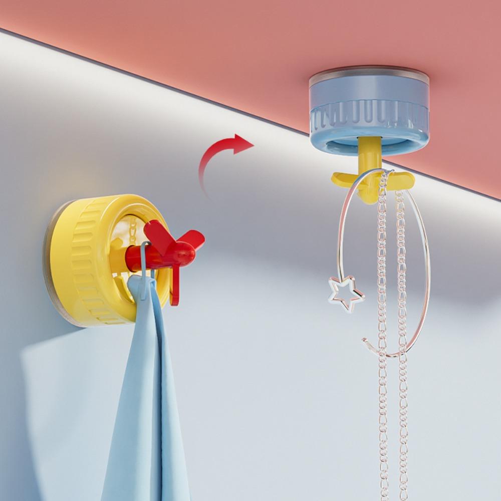 Wall Mounted Self-Adhesive Wall Hooks Vacuum Swivel Towel Racks  Accessories Storage