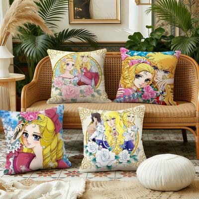 Manga Anime LLady OOscar Cushion Cover Pillow Case Plush Fabric Soft Double Sided Print Sofa Cushion Cover Throw Pillow Covers