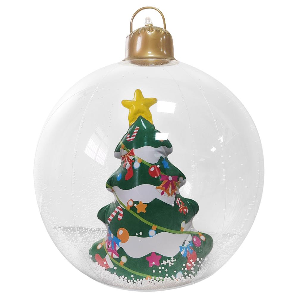 Christmas Luminous Inflatable Decorative Ball Outdoor Balloon Ornament Snowflake Blow Up Ornaments for Outdoor Garden Decor