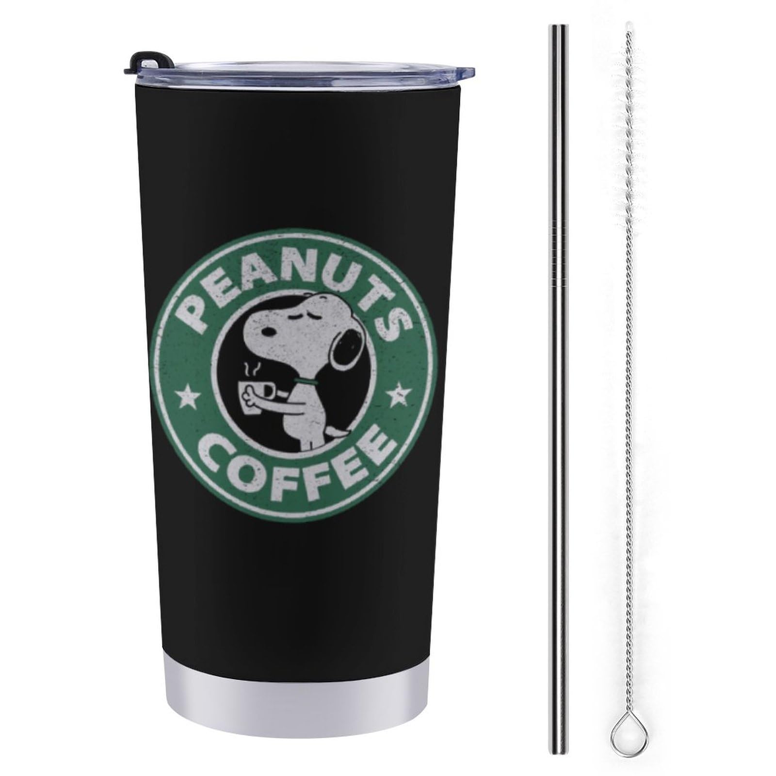 

Snoopy Coffee Mug, 600ml, Stainless Steel, Insulated, Portable, with Lid, Perfect for Convenience Stores, Direct Drip, Perfect for Cars, Gifts, and