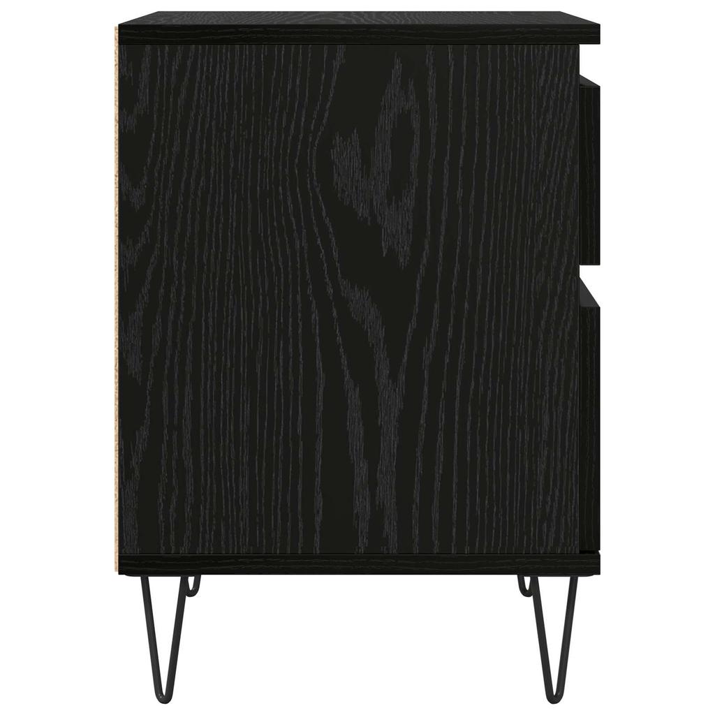 Bedside Cabinet Black Oak Effect 40 x 35 x 50 cm Particleboard