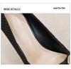Black French Low-Cut Pointed Toe High Heels for Plus Size Women - Spring 2026 Fashion Stilettos
