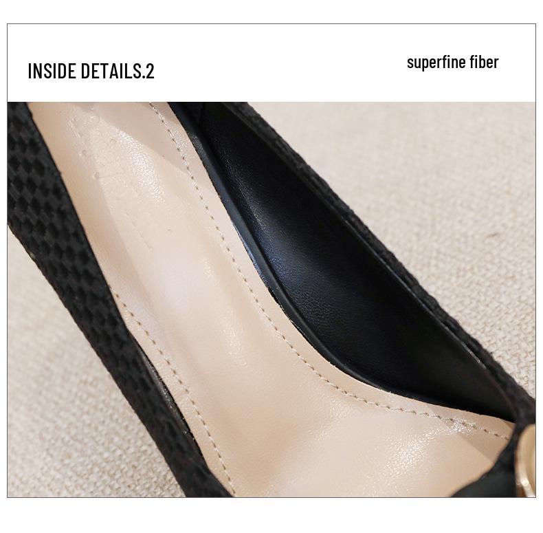 Black French Low-Cut Pointed Toe High Heels for Plus Size Women - Spring 2026 Fashion Stilettos