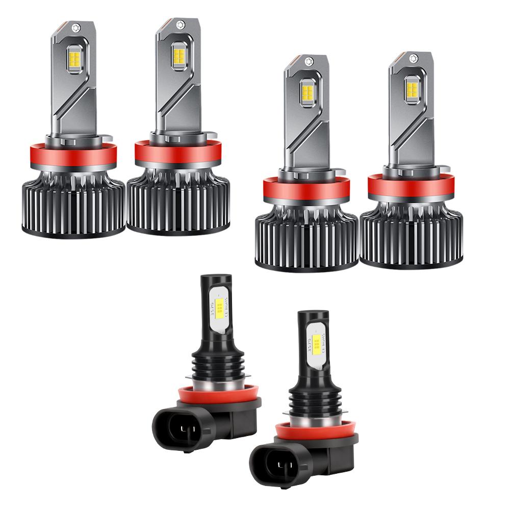 2/6x LED Headlights 6000K Fog Bulbs For Mitsubishi Pajero 4 Mk4 (V8 V9) 2006-2025 Two-sides CSP Head Lamps 30000LM High Low Beam