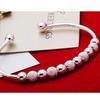 Silver Plated Rotating Beads Bracelet Women White Copper Bangle Nine Beads Lucky Charm