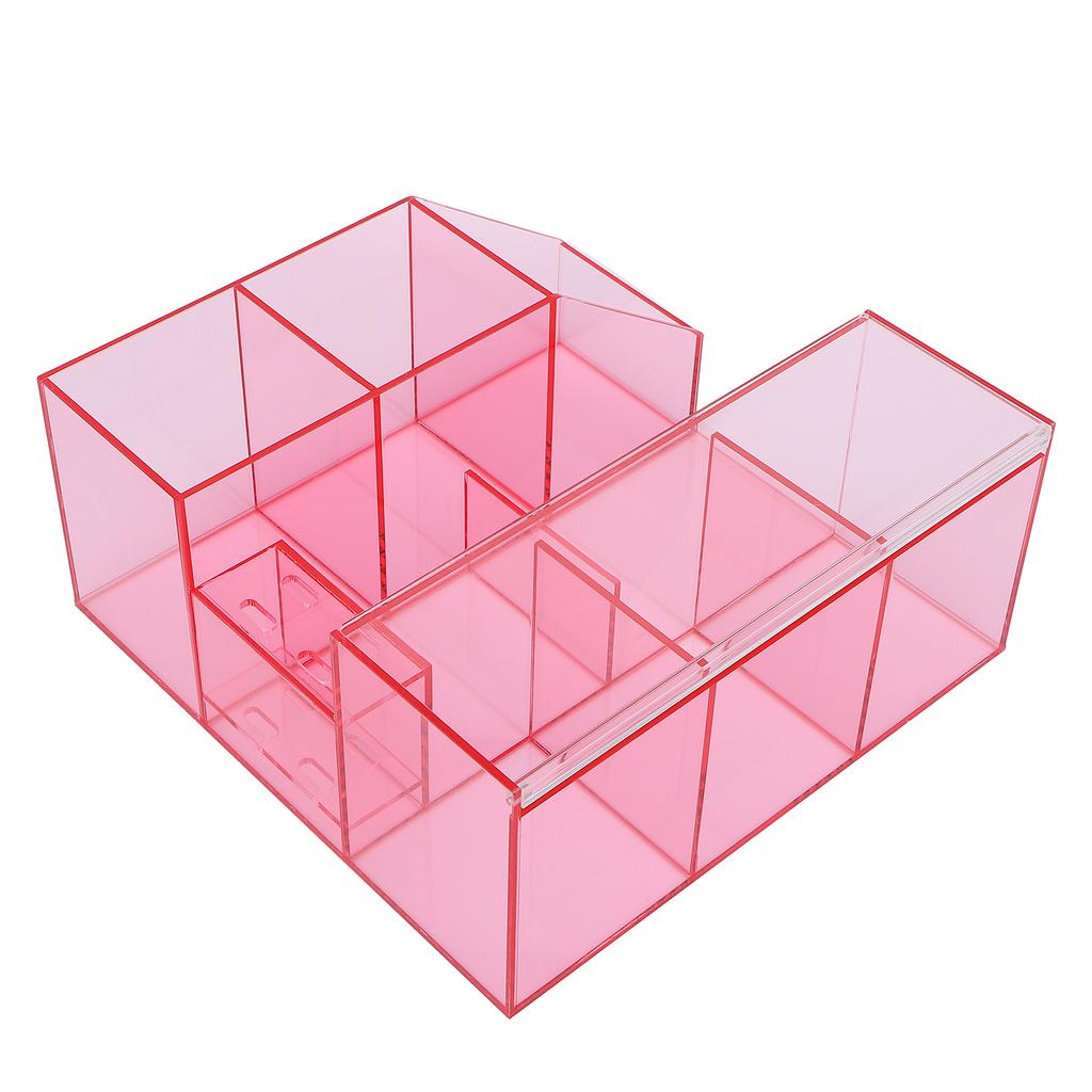 Large Capacity Eyelash Grafting Nail Art Tattoo Tool Storage Box Case Organizer (Pink Transparent)