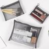 1Pcs Travel Gray Black Mesh Cosmetic Bag Zipper Makeup Bag Women Wash Toiletry Bag Makeup Organizer Portable Storage Pouch