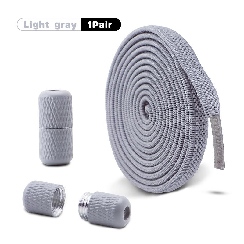 Metal Capsule Lock Shoelaces Elastic Laces Sneakers No Tie Shoe Laces Without Ties Kid Adult 0.6cm Flat Shoelace for Shoe 1Pair