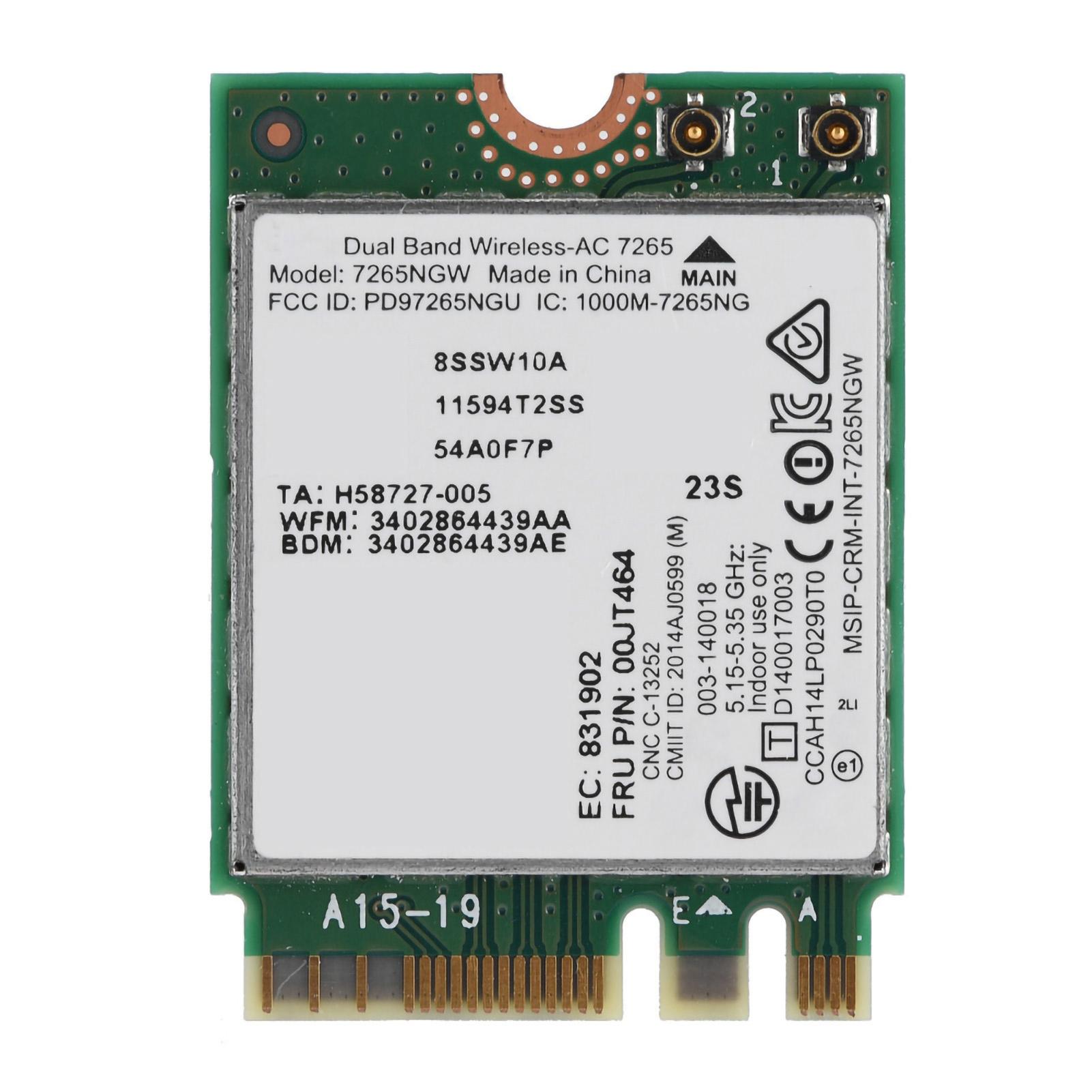 

For Intel Dual Band Wireless AC 7265 Dual Band Wireless 867M Network Card Bluetooth 4.0