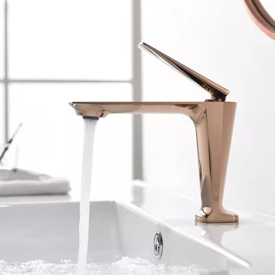 Tuqiu Brushed Gold Bathroom Faucet Rose Gold Basin Faucet Hot and Cold Black Sink Faucet Deck Mounted Toilet Mixer Water Tap