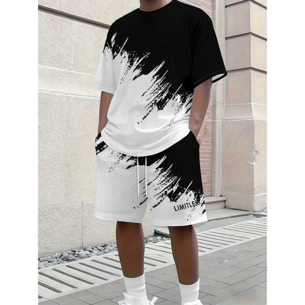 Men s short sleeved shorts sports and leisure set 2XS