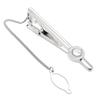 Dachshund Silver Round Cufflinks and Tie Clip Set Shell, Mother-of-Pearl (se-da027)