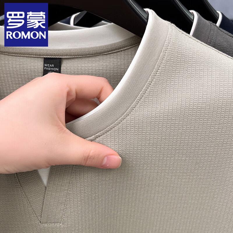 Romon Men's Fake Two-Piece Casual Short Sleeve T-Shirt