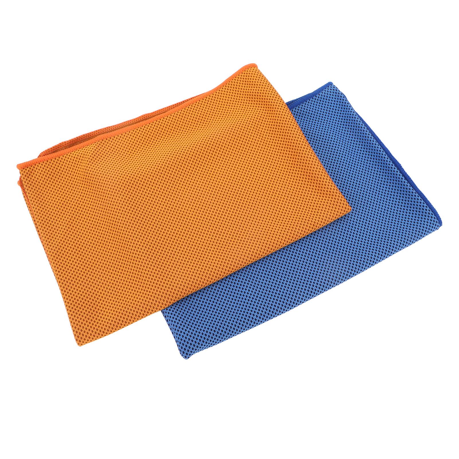 

2 шт. Полотенце для впитывания пота, долговечное, мягкое, портативное, охлаждающее, спортивное, охлаждающее полотенце для путешествий, цвет синий, оранжевый