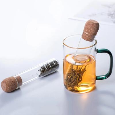 Glass Tea Infuser Empty Bottle Mini Transparent Tea Strainer Cork Glass Bottle Tube Brewing Test Tube Tea Set Kitchen Tools