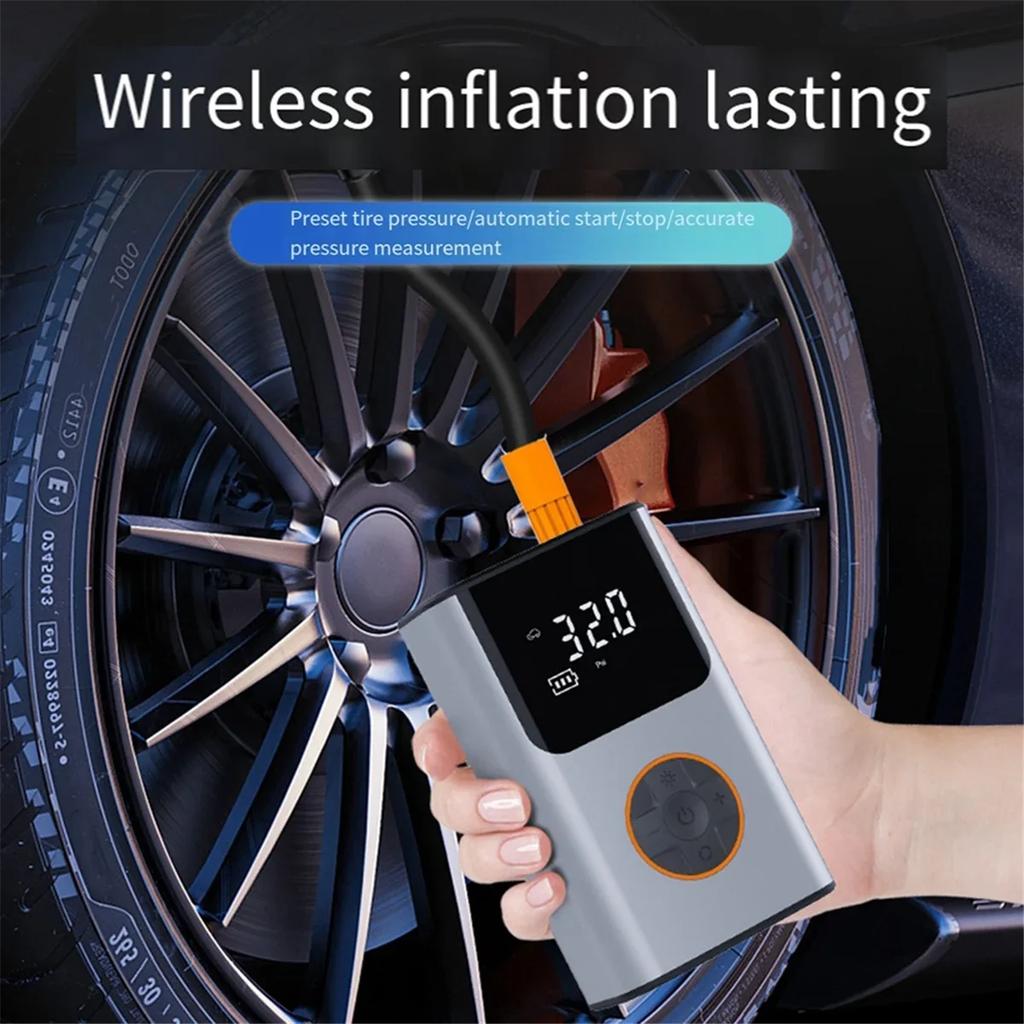 NNR 150PSI Cordless Tire Inflator - Portable Air Compressor with Auto Shutoff & LED Gauge (Car/Bike)