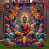 Custom Buddha Blanket Colorful Mandala Design Personalized Name Fleece Throw All Season Soft Warm Bedding Home Decor Gift