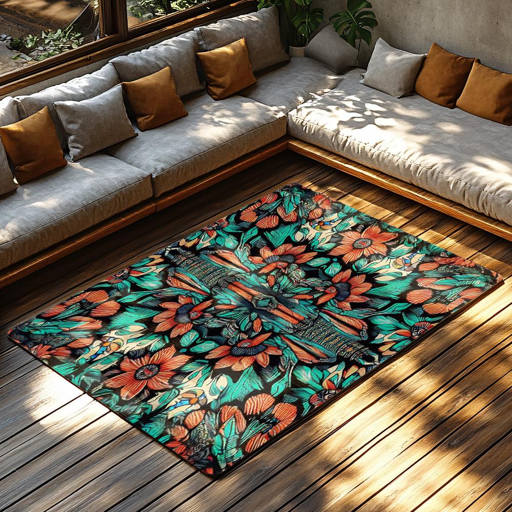 Botanical Pattern Doormat Indoor Outdoor Floor Mat Washable Entrance Rug Home Decor Tropical Leaf Design Area Rug Accent Rug