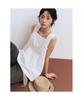Cotton Sleeveless Square Neck Blouse White