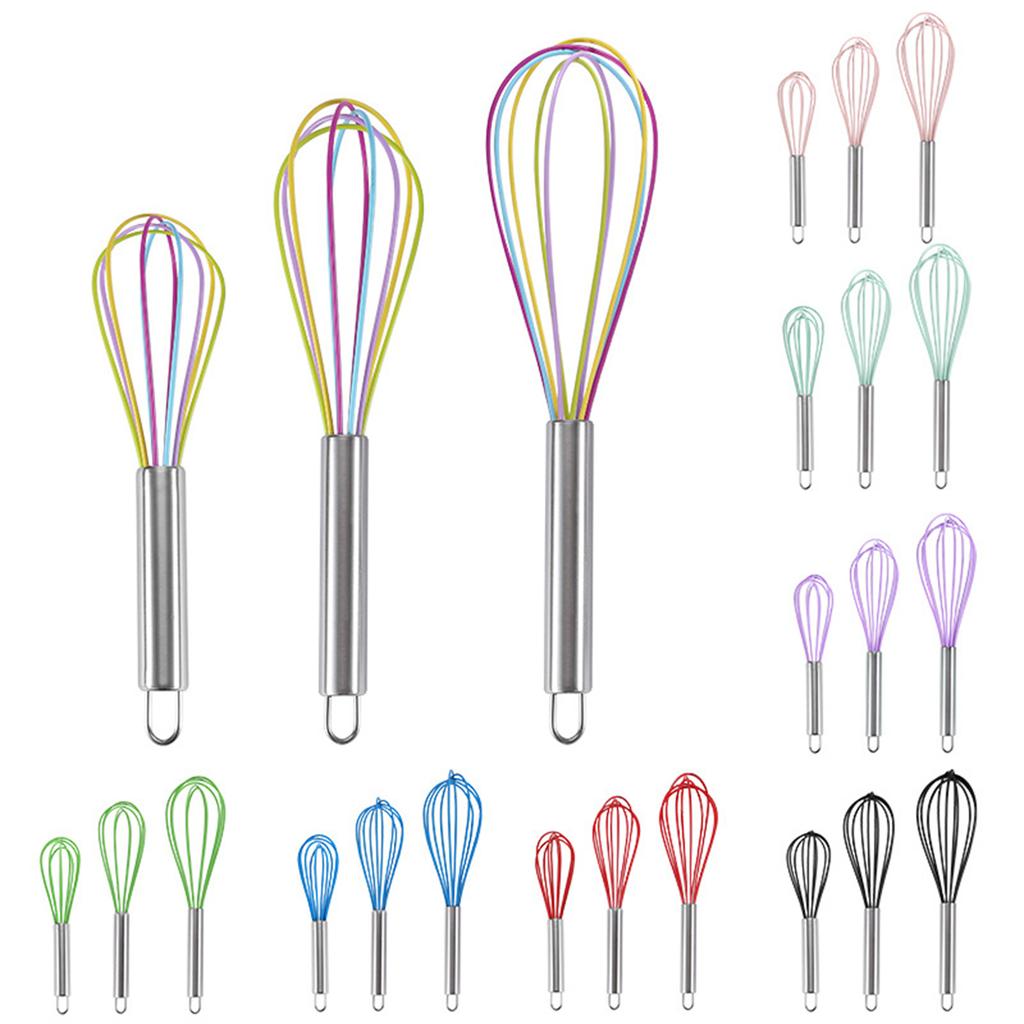 Manual Silicone Whisk Manual Egg Beater Durable Kitchen Pastry Tools Cake Baking Utensil Mixer for Baking and Cooking