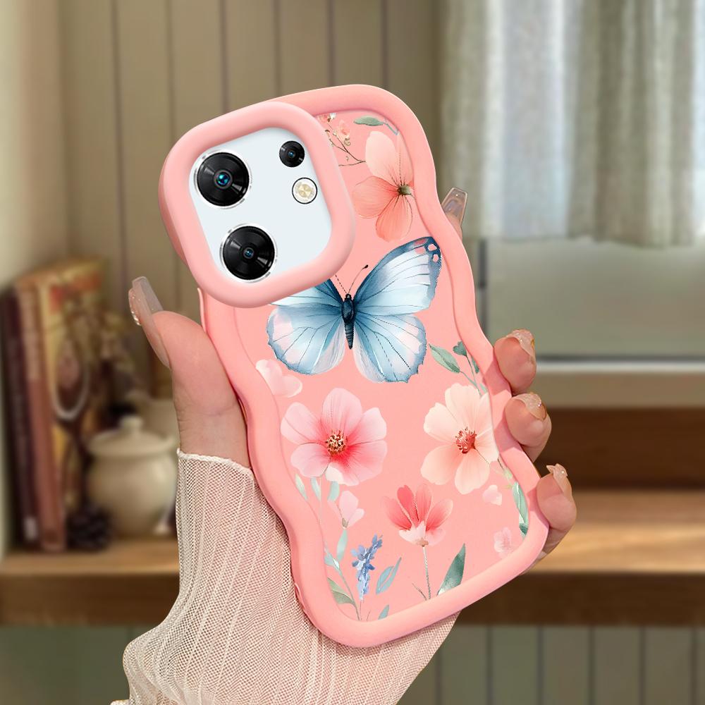 Big Wave Edge Material din silicon moale Husă pentru telefon Macaron Carcasă de protecție antișoc din cauciuc pentru OPPO Reno Realme Infinix Tecno