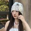 Spring and Summer New Korean Retro Elegant Thin Stacked Hat Three Dimensional Flower Hollow Knitted Hat Women's Niche Face Small