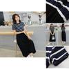 Premium Quality Women Summer Dress Casual Stripe Tank Short Sleeve Long Dress For Versatile Summer Style