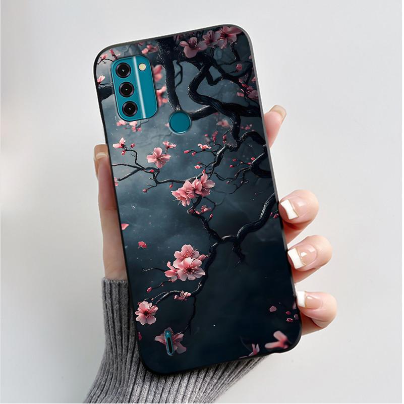 

For Nokia C31 / Nokia C21 Plus Case Fashion Luxury Flowers Butterfly Black Protective Soft Silicone Cover For NokiaC31 Casing Nokia C21 Plus