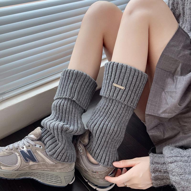 

Вязаные многослойные рукава для носков jk Calf Sock Sleeves Slim Leg Sock Sleeves Women s Leg Sleeves серый