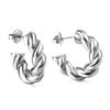 Fashion Irregular Twisted Earrings for Women, French Vintage Jewelry High-end Exaggerated Stainless Steel Gold-plated Gift