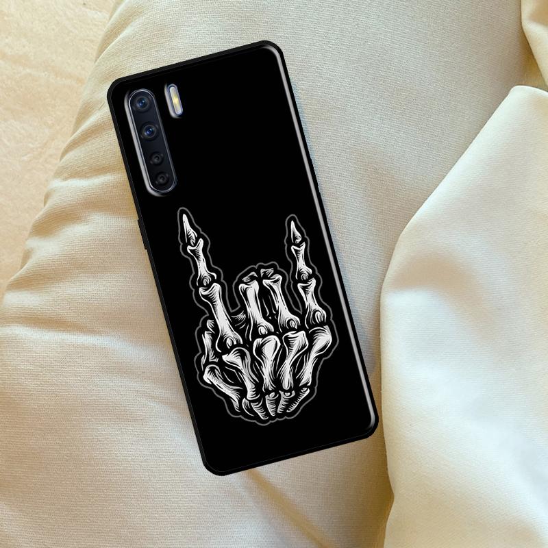 Skeleton Middle Finger Case For Oppo A96 A76 A16 A18 A38 A58 A78 A98 A74 A94 A54 A80 A60 A40 A15 A17 A57 A5 A6 Pro