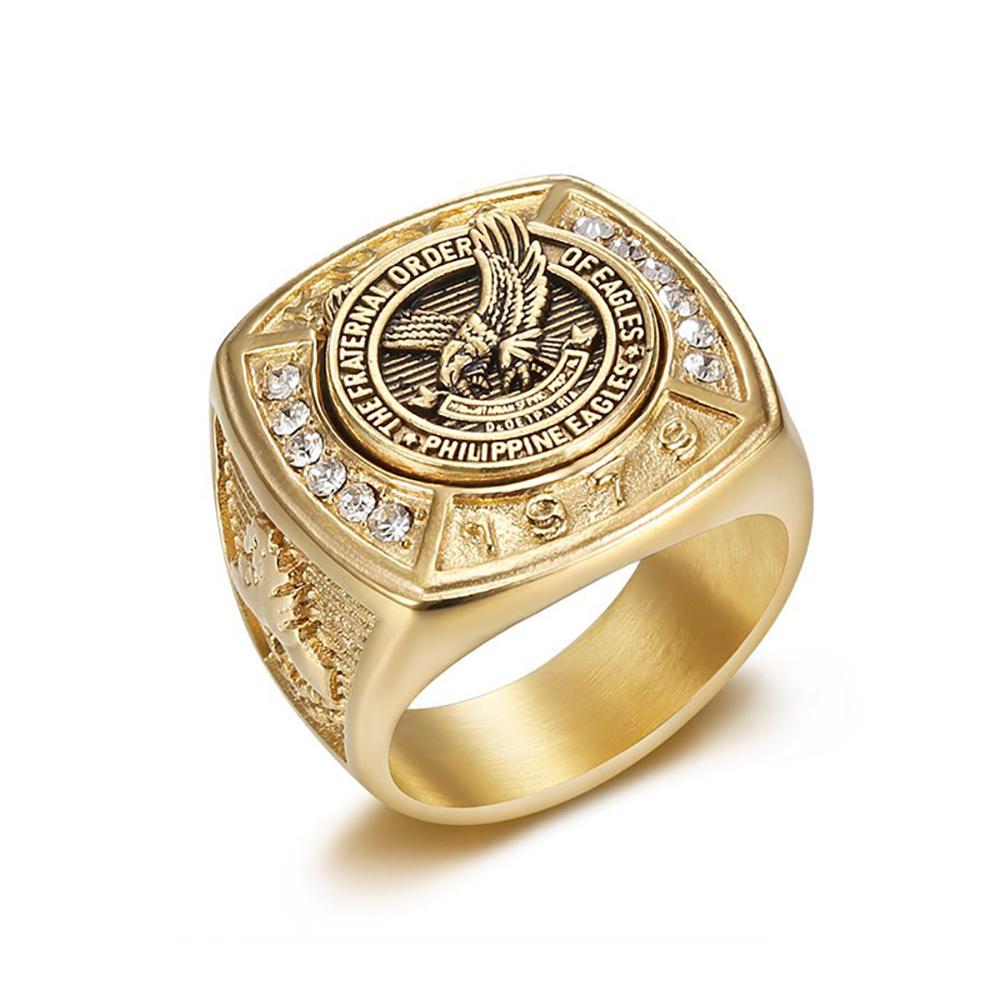 Vintage 316L Stainless Steel Eagle Ring for Men Women Punk Hip Hop Fashion Animal Ring Party Charm Amulet Jewelry Dropshipping