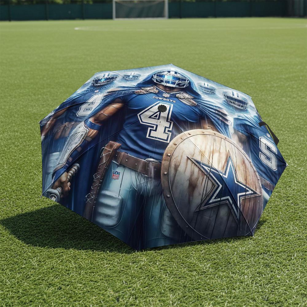 1 Stück Automatischer Faltregenschirm - Dallas Cowboys Muster, Tragbares & Faltbares Design mit 8 Speichen, Weihnachts-Geburtstagsgeschenke