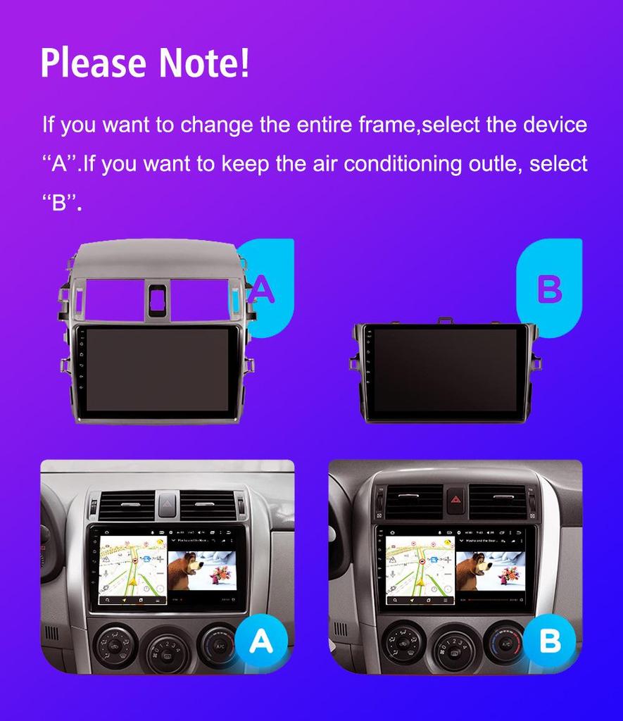 Toyota Corolla 06-13 Android GPS Navigation with Bluetooth, Reversing Camera, CarPlay