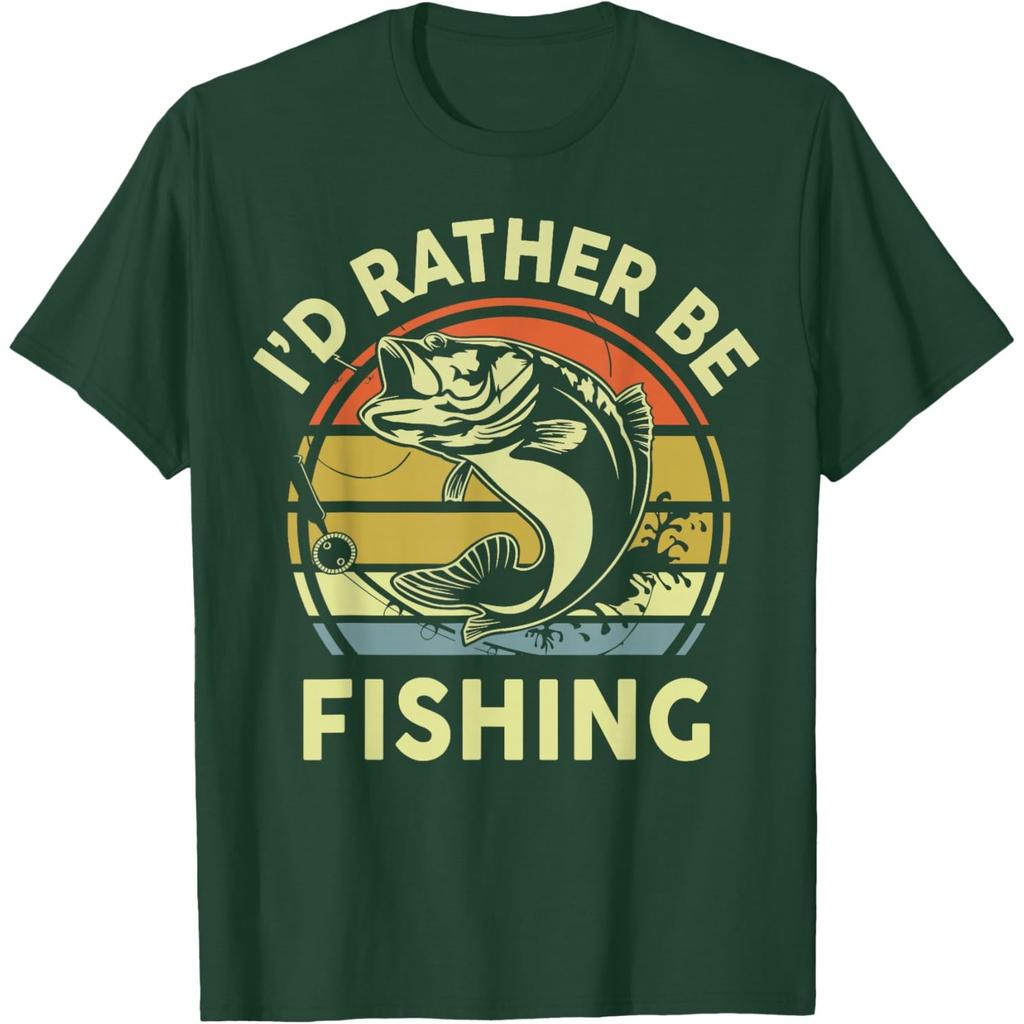 Fischen Unisexs Ich Würde Lieber Angeln Barsch Fisch Papa Witze Lustiges T-Shirt