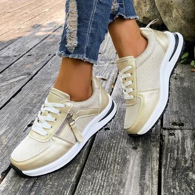 Fashion 2025 Women's Plus Size Lace-Up Sneakers New Comfortable Best Seller Round Toe Non-Slip Casual Sports Shoes for Everyday Wear