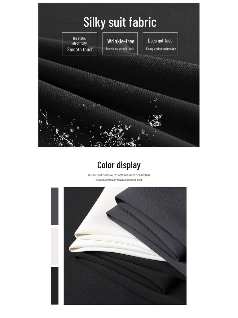 Women's High-Waist Black Pear-Shaped Pants - Plus Size, Slim, Straight, Wide-Leg, Spring/Summer Casual Wear