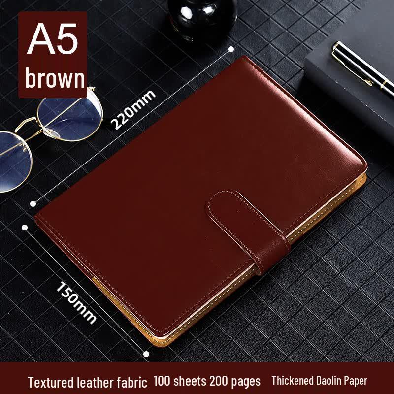 A5 Leather Magnetic Buckle Business Notebook
