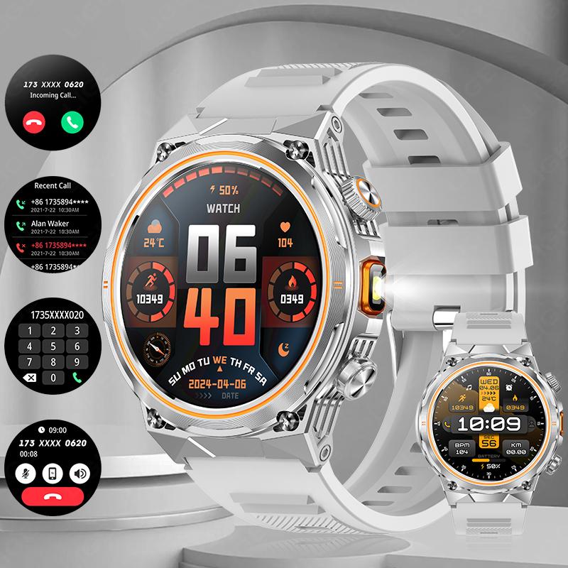 

New Outdoor Military 400mAh Battery Smart Watch 5ATM Waterproof Flashlight Heart Rate Sports tracker Smartwatch Men