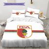 FC Augsburg Pattern Bedding Quilt Set  Home Decoration  Gift (1 * Duvet Cover + 2 * Pillowcase  Without Core).xwn