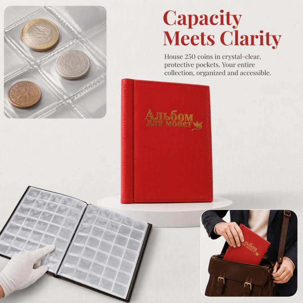 8.46 X 6.77 Inch Coin Collection Album 10 Pages Coin Collecting Book  Money Organization