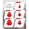 50 Pcs Automotive Cap Plugs Kit 0.11" to 0.53" Fit for AutoLine Pro, Autool, MR CARTOOL, OTC, Plastic Tapered Wide Thick Flange Hose Caps