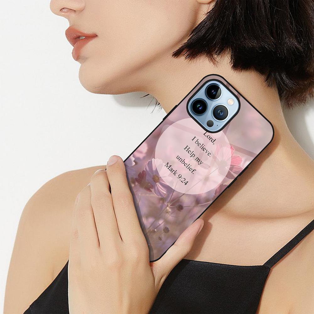Pouzdro s květinovým textovým štítkem pro iPhone 14 13 11 12 Pro Max Mini Xs Xr X 7 8 6s Plus Se 2022 Ochranné tvrzené sklo Zadní kryt