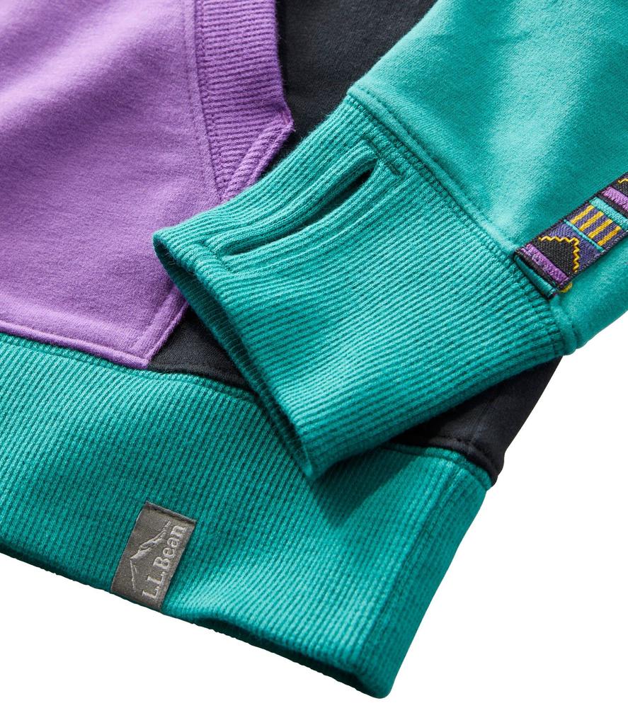 Cozy Camp US Size Warm 1000139126 L.L.Bean Women's Hoodie, Colorblock, Fit, Regular, Small, Teal/Midnight Black, Multicolor,