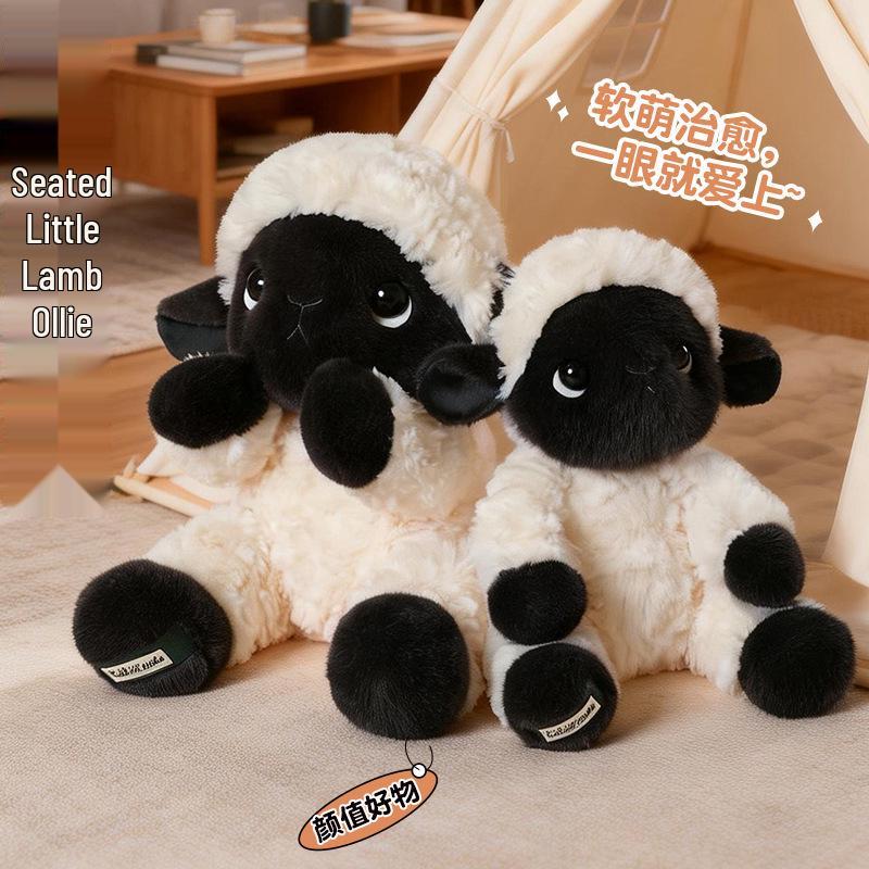 Adorable Black Sheep Plush Toy: Cute Cushion & Creative Doll for Children's Birthdays