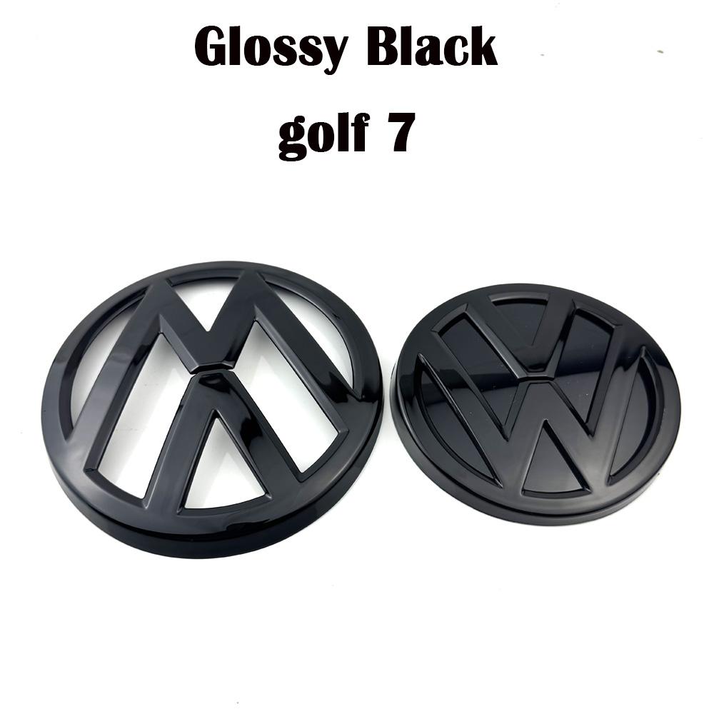 hijk1 Black car Front Grill Emblem Rear Trunk Badge Logo Golf 6 7 7.5 MK6 MK7 MK8 Polo 1set For Volkswagen VW Sticker Accessories