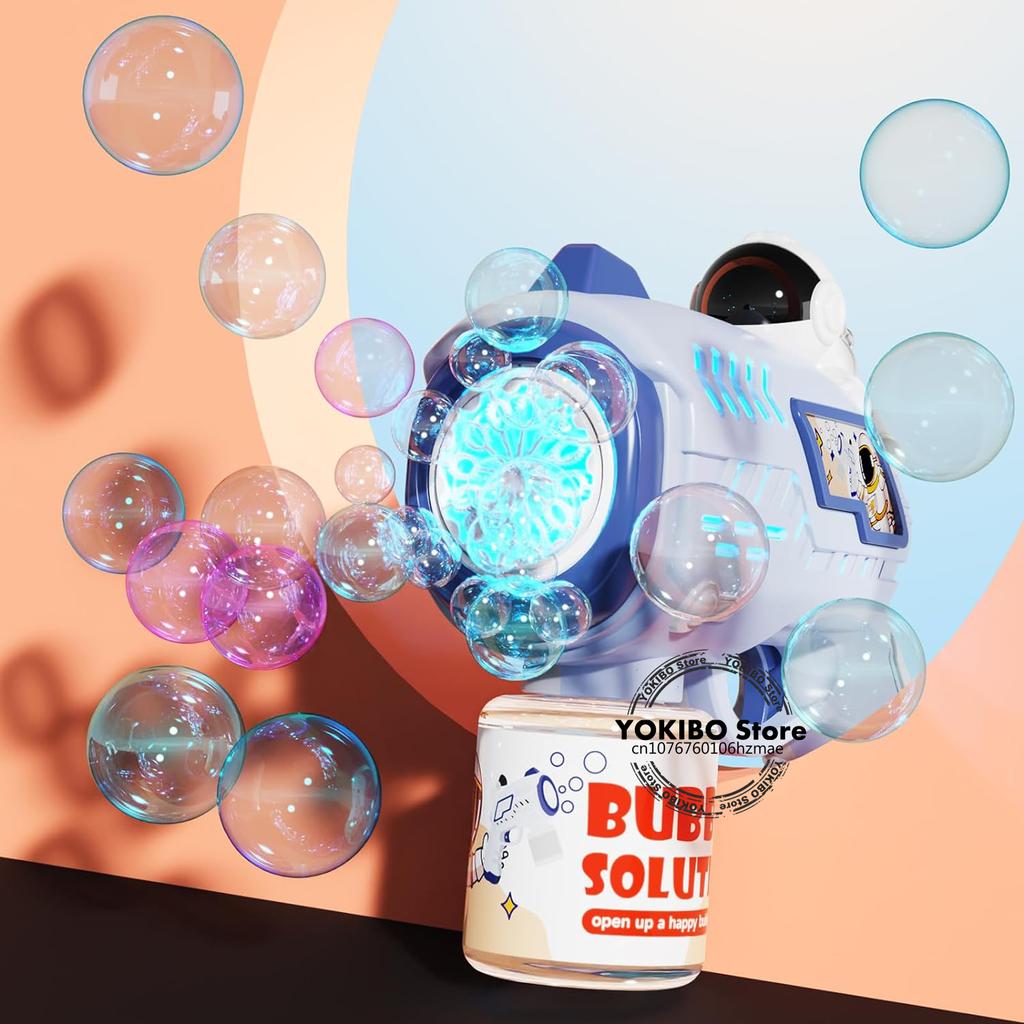 Automaatne Mullipüstol Lastele Väikelastele, 8 Auguga Pardi Mullimasin Püstol LED Valgusega Mullipuhumismasin Väljas Mängitavad Mullimänguasjad