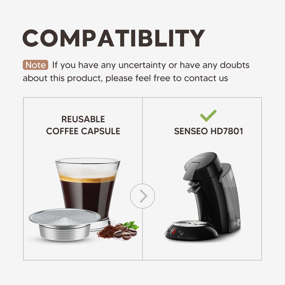 Reusable Coffee Capsule for Senseo HD7801 Coffee Maker Crema Refillable Filter Pod Stainless Steel Coffee Accessories