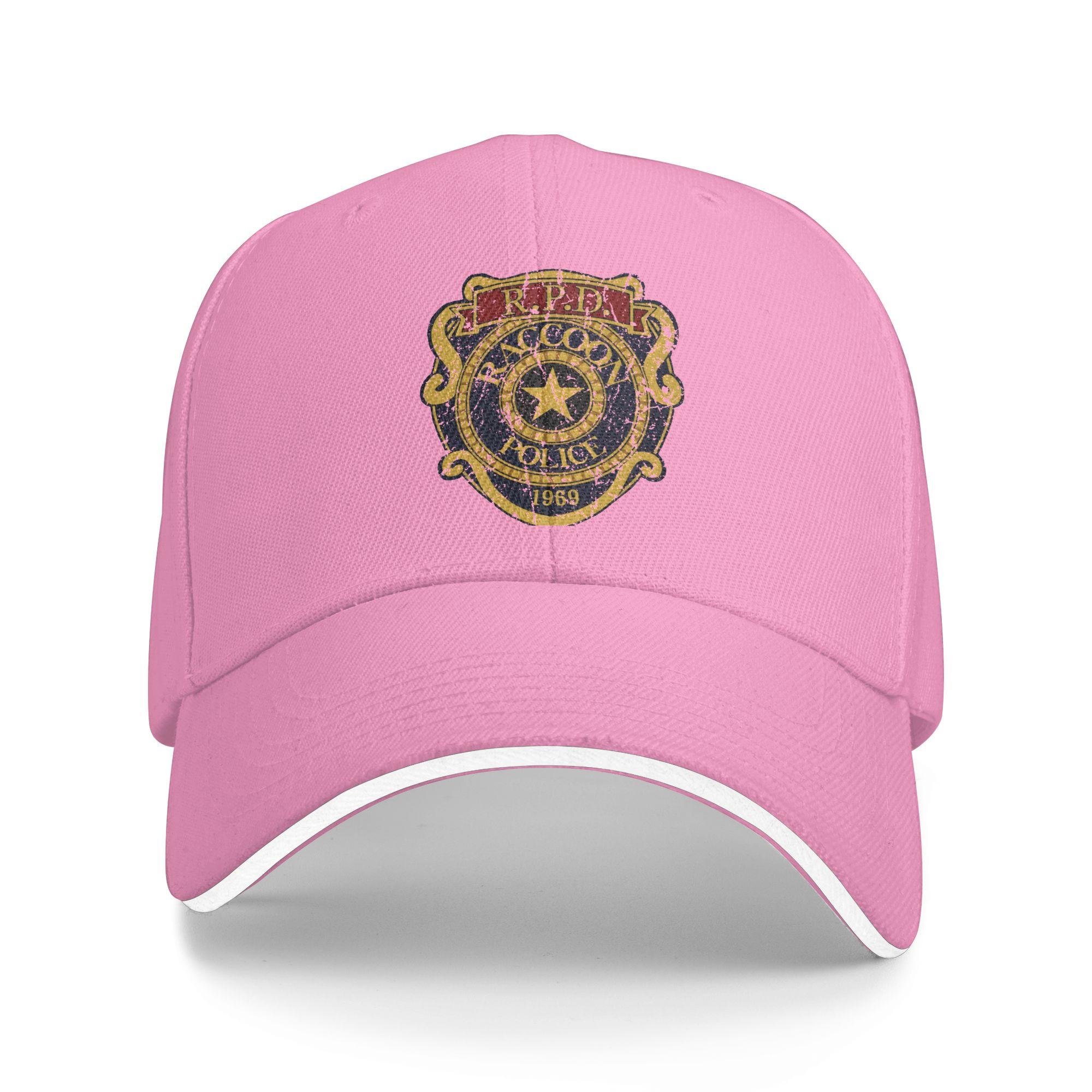 Retro Raccoon Police Department Baseball Caps Fashion Sandwich Hats Men Women Polyester Caps Hat Outdoor One Size розовый